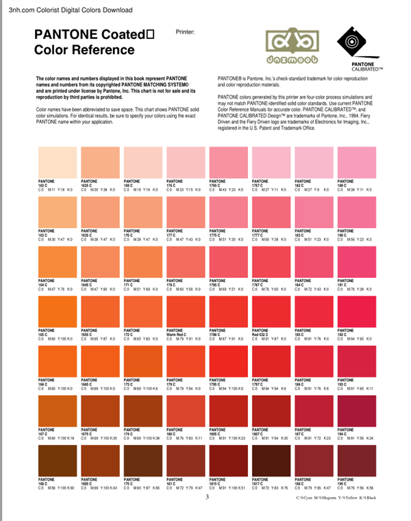 潘通色卡電子版：CMYK色值大全3