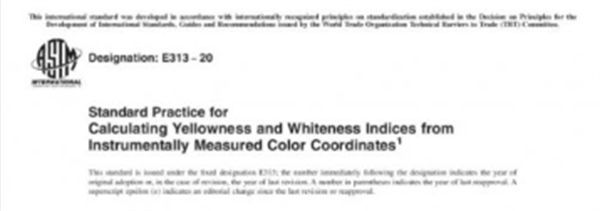 塑料黃度的測量标準3